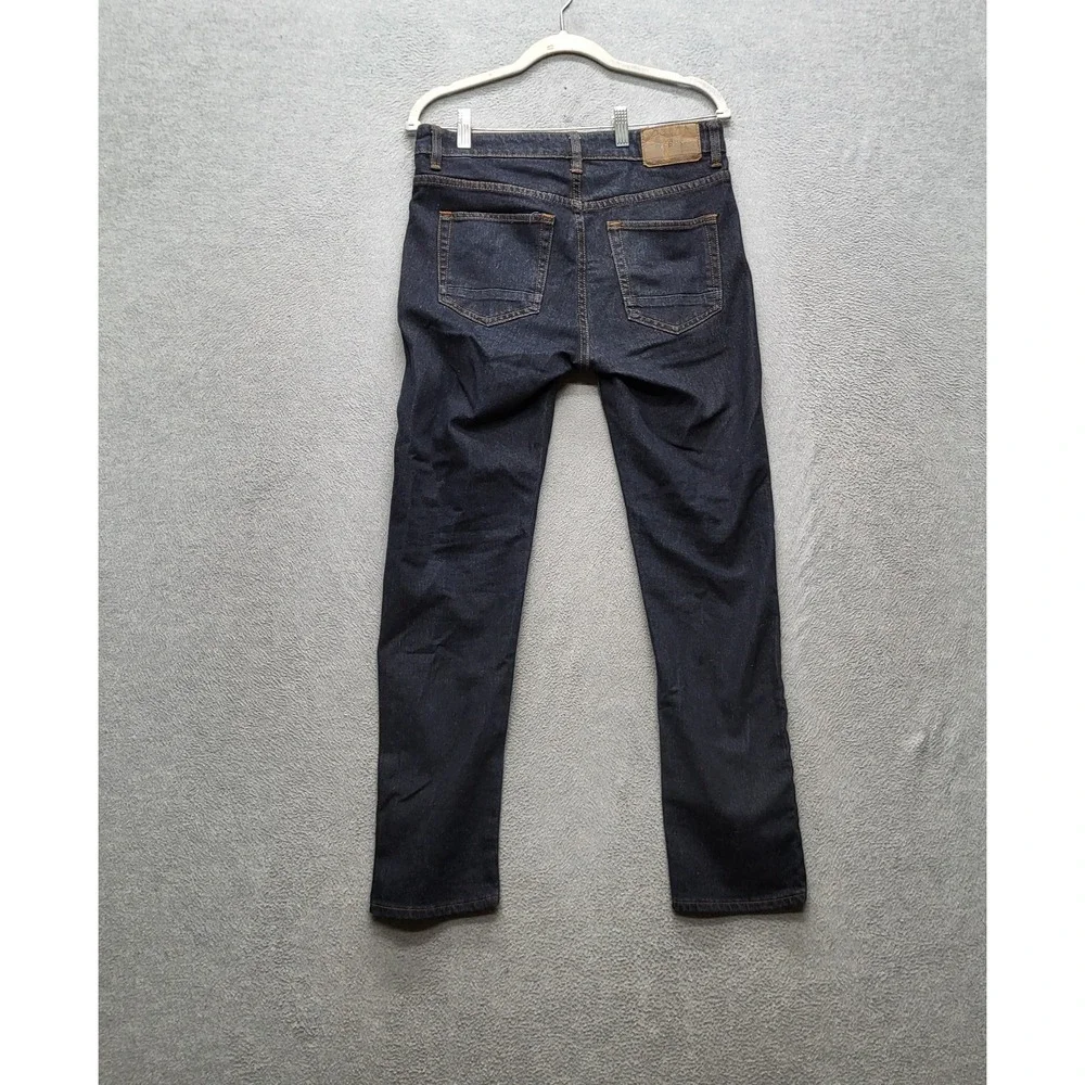 MBX Men Jeans 30X30 Dark Blue Denim Slim Fit Button Contrast Stitching 28